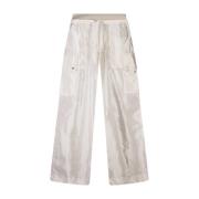 Witte Cargo Sportshorts Glanzende Afwerking Palm Angels , White , Dame...