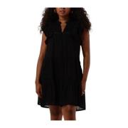 Stijlvolle Voile Jurk Neo Noir , Black , Dames