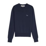 Blauwe Vossenmotief Trui Maison Kitsuné , Blue , Dames