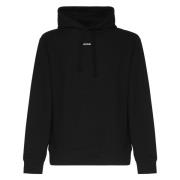 Zwarte Katoenen Hoodie Logo Hugo Boss , Black , Heren