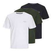 Heren T-shirt Pak met Print Jack & Jones , Multicolor , Heren