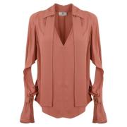 Roze Georgette Blouse met Cut-Out Mouwen Elisabetta Franchi , Pink , D...