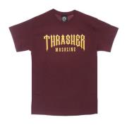 Maroon Logo Tee Korte Mouw T-shirt Thrasher , Brown , Unisex