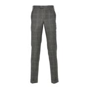 Grijze Wollen Geruite Broek PT Torino , Gray , Heren