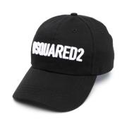 Geborduurde Baseballpet Zwarte Hoed Dsquared2 , Black , Heren