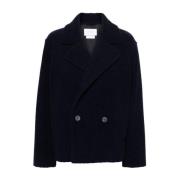 Blauwe Wolmix Bouclé Jas Harris Wharf London , Blue , Dames