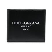 Zwarte Leren Portemonnee Dolce & Gabbana , Black , Heren