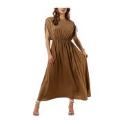 Mingai Camel Midi Jurk Dames Second Dames , Brown , Dames