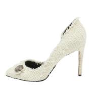 Pre-owned Fabric heels Balmain Pre-owned , White , Dames