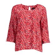 Rode Viscose Blouse met Knoopdetail Gant , Red , Dames