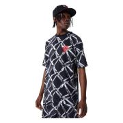 Zwarte Bulls All-Over Print Tee New Era , Black , Heren