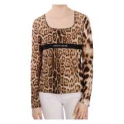 Elegante Luipaard Top Roberto Cavalli , Brown , Dames