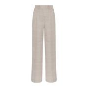 Glen Plaid Cashmere Blend Broek Kiton , Beige , Dames