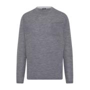 Melange Wol T-Shirt Kiton , Gray , Heren