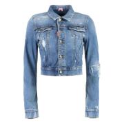 Denimjack met Spetters en Strass Dsquared2 , Blue , Dames