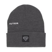 Logo Fold Beanie Hat Asphalt Iuter , Gray , Heren