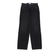 Vintage Zwart Denim Jeans Amish , Black , Dames