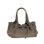 Pre-owned Leather handbags Burberry Vintage , Beige , Dames