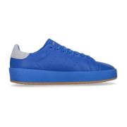 Blauwe Vogel Lage Leren Schoen Adidas , Blue , Heren