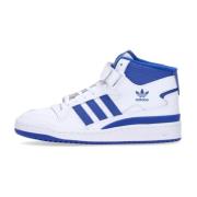 Forum Mid Basketbalschoen Wit/Blauw Adidas , White , Heren