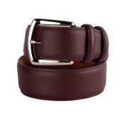 Bruin Kalfsleren Riem Stijlvolle Messing Gesp Made in Italia , Brown ,...