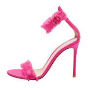 Pre-owned Satin sandals Gianvito Rossi Pre-owned , Pink , Dames