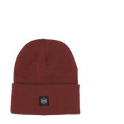 Klassieke Logo Beanie Hoed Burgundy Dolly Noire , Red , Heren