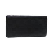 Pre-owned Leather wallets Louis Vuitton Vintage , Black , Dames