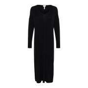 Eenvoudige Zwarte Jurk Lange Mouwen Part Two , Black , Dames