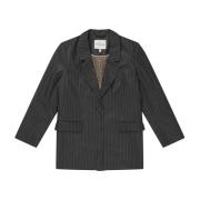 Pinstripe Blazer met Klepzakken Munthe , Black , Dames