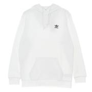 Witte Essential Hoodie met Kangoeroezak Adidas , White , Heren