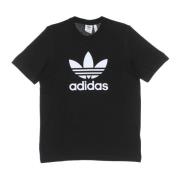 Trefoil Logo Tee Zwart/Wit Katoenen T-shirt Adidas , Black , Heren