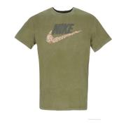 Katoenen Crew-Neck Tee met Geborduurd Logo Nike , Green , Heren