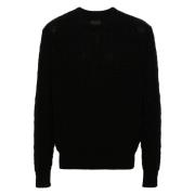 Zwarte 4G-patroon Crew Neck Sweater Givenchy , Black , Heren