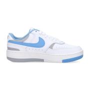 Wit Blauw Lage Schoen met Geborduurd Logo Nike , White , Dames