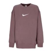 Oversized Crewneck Sweatshirt Plum Eclipse/White Nike , Brown , Dames