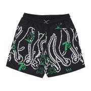 Splashed Boardshort Zwemshorts Zwart Octopus , Black , Heren