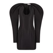 Zwarte Mini Jurk met Lange Coconmouwen Nina Ricci , Black , Dames