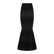 Zwarte Tonal Stripe Mermaid Rok Nina Ricci , Black , Dames