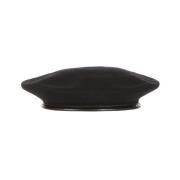 Zwarte Wolle Platte Pet Hoed Kangol , Black , Heren