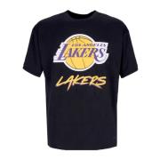 NBA Script Mesh Tee Paars Lakers New Era , Black , Heren