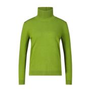 Zijden Staande Kraag Trui Max Mara , Green , Dames