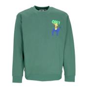 Palm Leaf Lichtgewicht Crewneck Sweatshirt Obey , Green , Heren