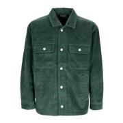 Velvet Cord Overhemd Jas Donker Ceder Obey , Green , Heren