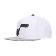 Utah Jazz Snapback Pet Wit/Zilver Mitchell & Ness , White , Heren