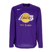 Lakers Lange Mouw T-shirt Paars/Geel Nike , Purple , Heren