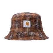 Geruite Cord Bucket Hat Bruin Carhartt Wip , Brown , Heren