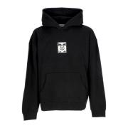 Iconische Zwarte Hoodie Fleece Obey , Black , Heren