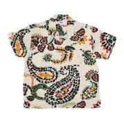 Paisley Dots Geweven Shirt Wit Rook Obey , Multicolor , Heren