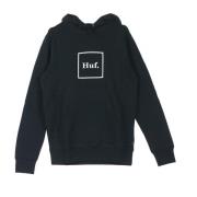 Zwarte hoodie met boxlogo HUF , Black , Heren